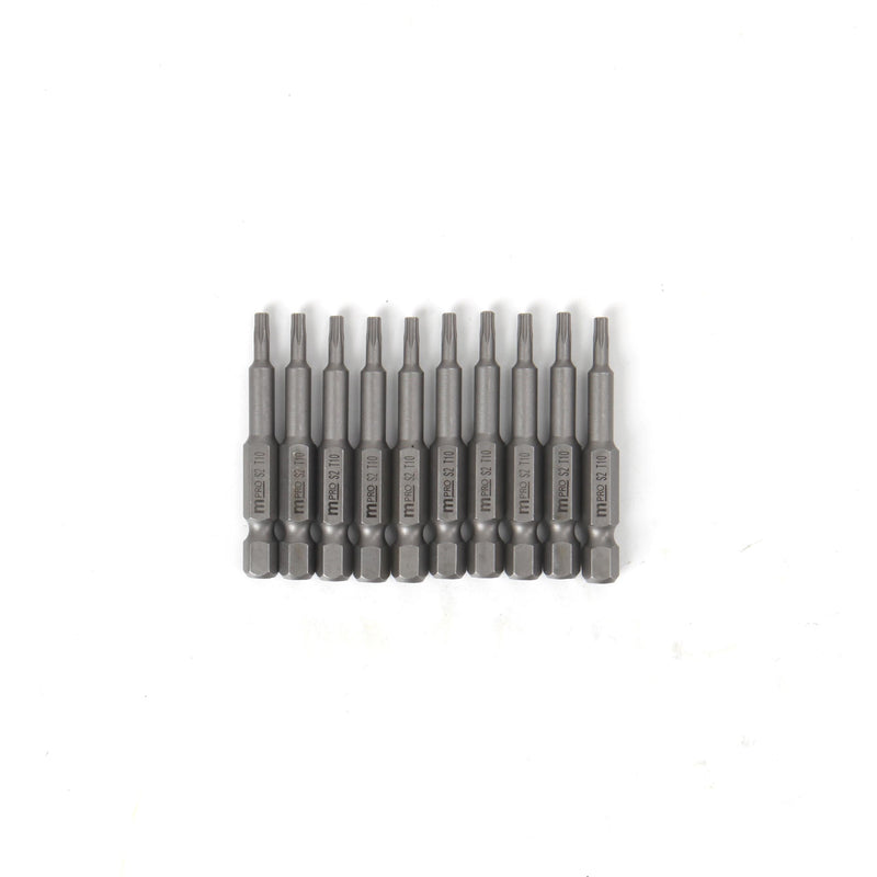 MULTICOMP PRO MP012269 Torx Bit, 10 Pieces of Torx Driver Bits, T10, 50mm, S2