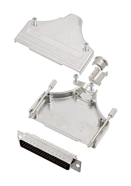 AMPHENOL COMMUNICATIONS SOLUTIONS L17MHDM37+L717HDC62P D Sub Connector, With Backshell, HD62, High Density, Plug, MHDM, 62 Contacts, DC, Solder Cup