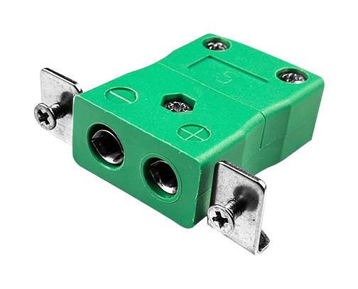 LABFACILITY IS-K-SSPF (PACK OF 10) Thermocouple Connector, SS Bracket, Socket, Standard, K, Green, IEC, Pack of 10 XF-2856-FAR