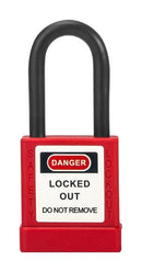MULTICOMP PRO MP014037 Safety Padlock, 5mm Dia, Rubber Coated Aluminium Lock, -30 &deg;C to 120&deg;C