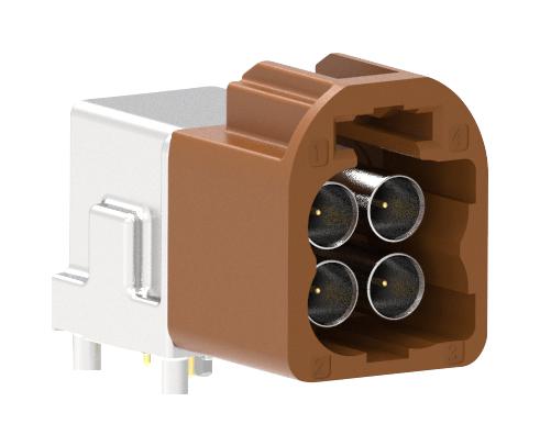 AMPHENOL RF FM4-NFRP-PCB-1 RF COAX CONN, 4P, R/A FAKRA PLUG, 50 OHM
