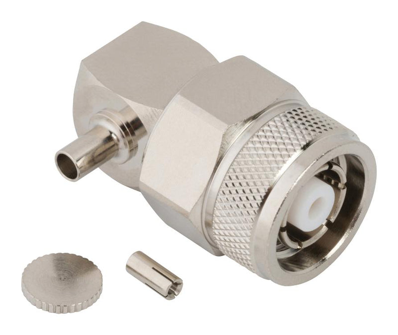 AMPHENOL RF 031-6982 RF / Coaxial Connector, TNC RP Coaxial, Right Angle Plug, Solder, Crimp, 50 ohm, 1.13mm Micro