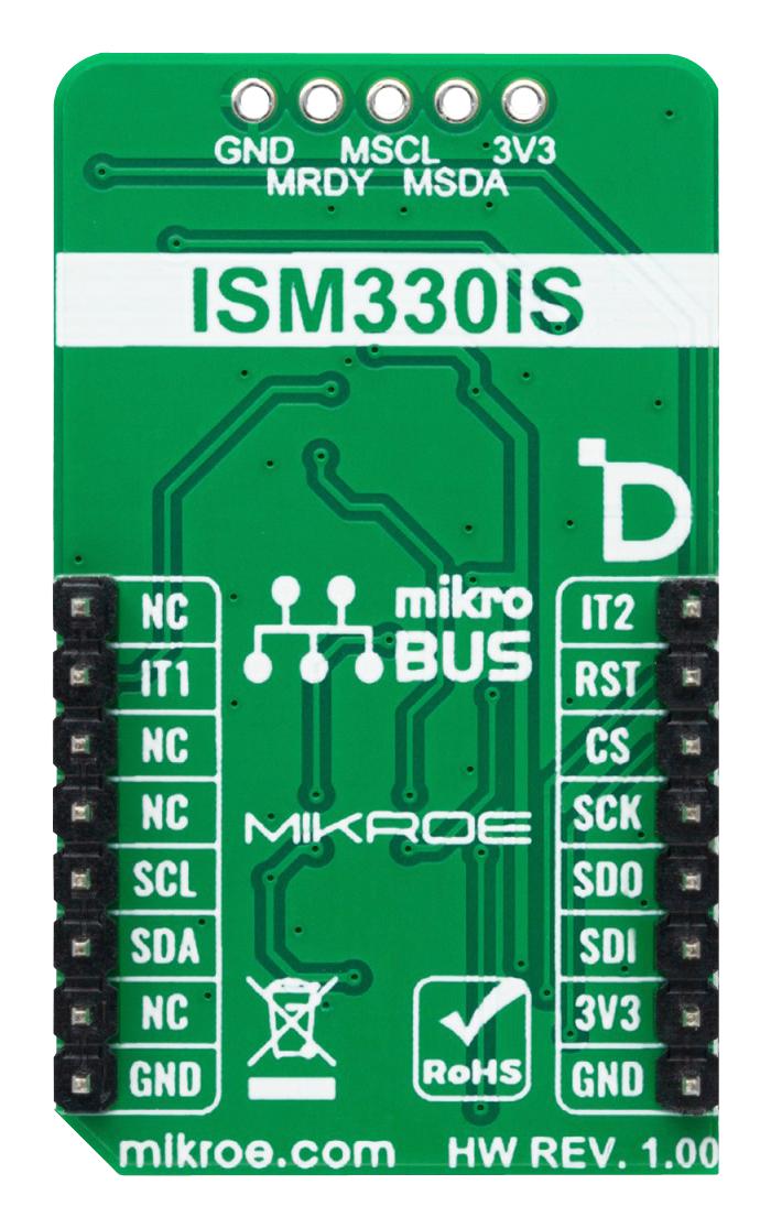 MIKROELEKTRONIKA MIKROE-5734 Add-On Board, Smart DOF 3 Click, 3.3V in, I2C, SPI Interface