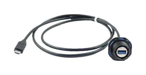 AMPHENOL SOCAPEX 31932N-050 USB Cable, 24Pos/9Pos, Type C Plug to Type A Receptacle, 500 mm, 19.7 ", USB 3.0