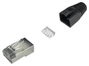 MH CONNECTORS MHRJC6AR2411 Modular Connector, w/Black Boot, RJ45 Plug, 1 x 1 (Port), 8P8C, Cat6a, Cable Mount