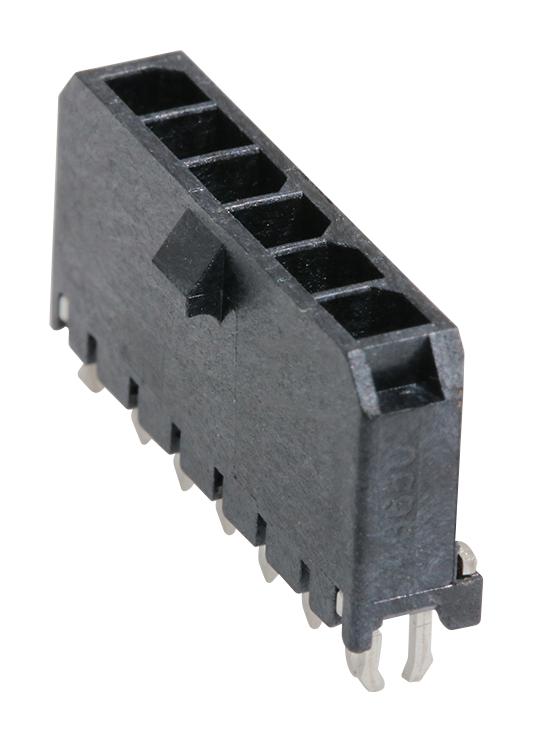 MOLEX 43650-0620 Pin Header, Power, Wire-to-Board, 3 mm, 1 Rows, 6 Contacts, Through Hole Straight