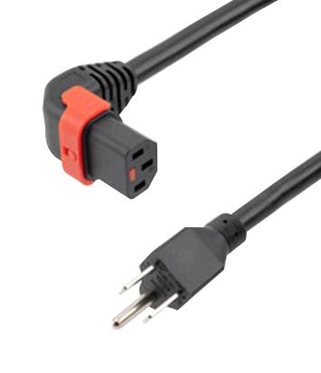 L-COM C13LPUN515P-15-10F PWR CORD, R/A IEC C13-NEMA 5-15P, 10