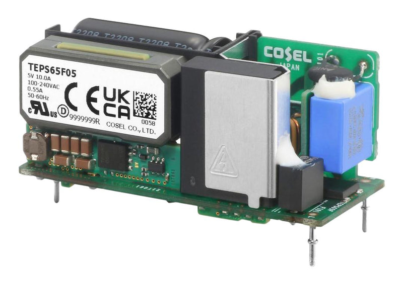 COSEL TEPS65F05 AC/DC PCB Mount Power Supply (PSU), ITE, 1 Output, 50 W, 5 V, 10 A
