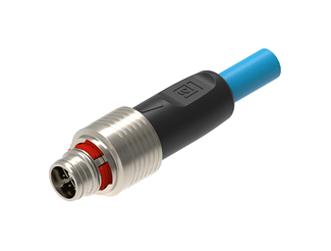 LUMBERG AUTOMATION RP12M-MSSV8X-0552-0100 Sensor Cable, Railway Push Pull, X Code, M12 Plug, Free End, 8 Positions, 1 m, 3.3 ft 935300005