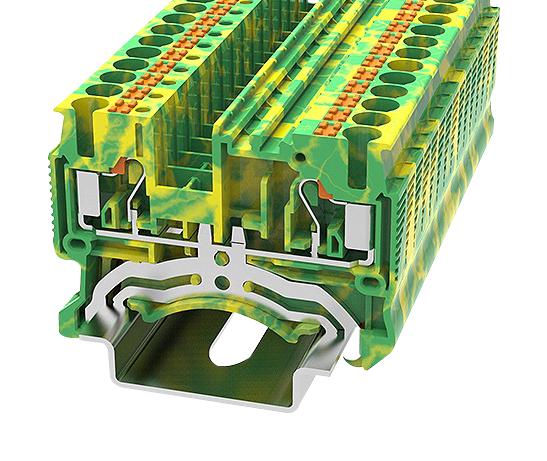 MULTICOMP PRO MP012889 DIN Rail Mount Terminal Block, 2 Ways, 26 AWG, 12 AWG, 4 mm&sup2;, Push In