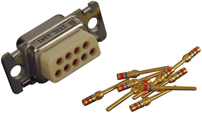 ITT CANNON DEMAM9PF225 D SUB CONNECTOR, STANDARD, 9 POSITION, P