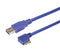 L-COM CA3A-90LMICB-1M USB Cable, Type A Plug to 90&deg; Micro Type B Plug, 1 m, 3.28 ft, USB 3.0, Blue