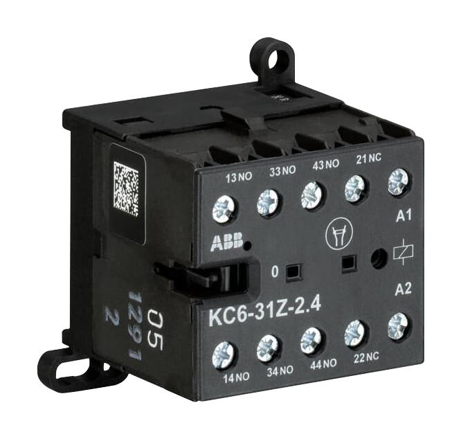 ABB GJH1213001R0311 Relay Contactor, KC6 Series, 3PST-NO, SPST-NC, 4P, 2 A at 500 VAC, 690 VAC KC6-31Z 24DC