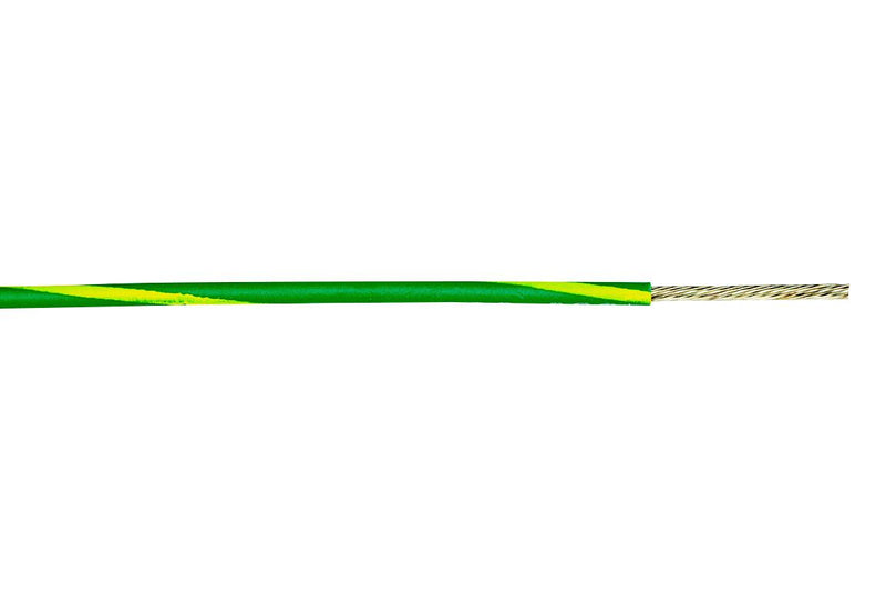 ALPHA WIRE 3071 GY005 Wire, PVC, Green, Yellow, 22 AWG, 0.357 mm&sup2;, 100 ft