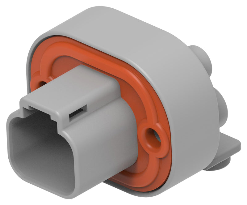 DEUTSCH - TE CONNECTIVITY DT13-2P Automotive Connector, DT13 Series, Right Angle Header, 2 Contacts, Solder Pin, Plastic Body