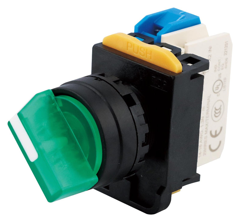 MULTICOMP PRO MPA20F-2E10Q4G Selector Switch, SPST-NO, IP65, 2 Position, 120 V, 10 A, Screw, MP Selector Switches