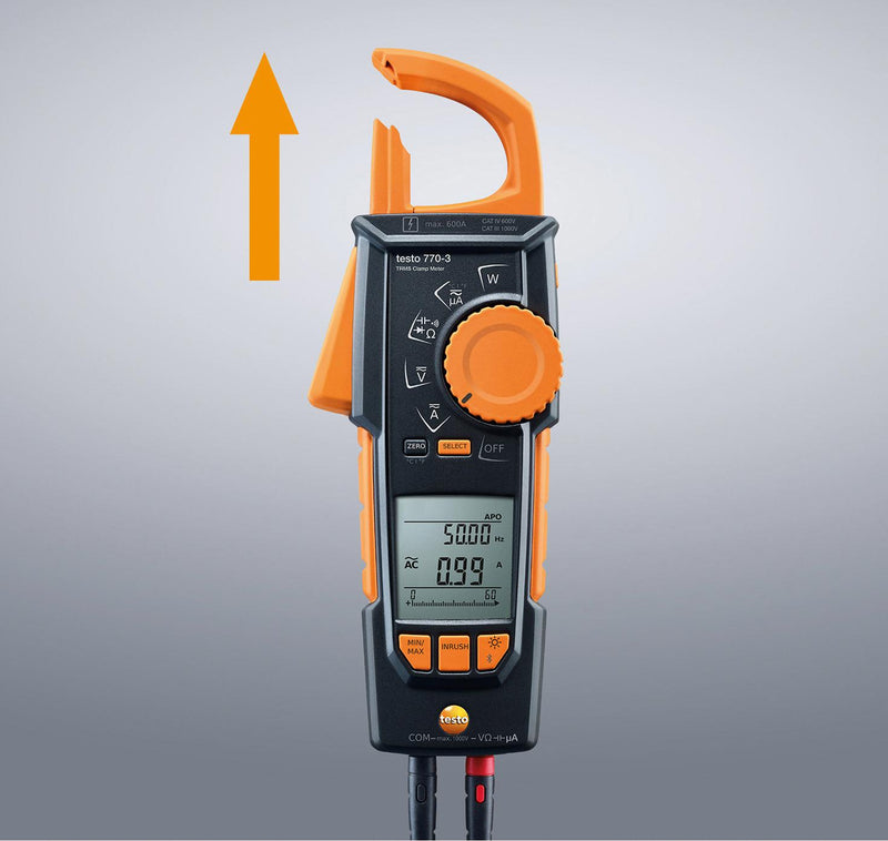 TESTO 0590 7703 02 CURRENT CLAMP W/BLUETOOTH, 3.75 DIG, 60A