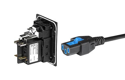 SCHURTER 3-141-343 Filtered IEC Power Entry Module, IEC C14, C18, Medical, 6 A, 250 VAC, 2-Pole Switch