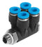 FESTO 186245 Multiple Distributor, G1/4, 6 bar, 6 mm Outer Dia Tube, PBT (Polybutylene Terephthalate) QSLV4-G1/4-6 multiple distributor