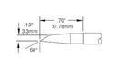 METCAL SMC-7HF6033S Soldering Tip, SMC-7 Series, 60&deg; Hoof, 3.3 mm, Standard
