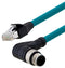 L-COM TRG508-T4T-1M SENSOR CORD, 4P M12-RJ45 PLUG, 1M