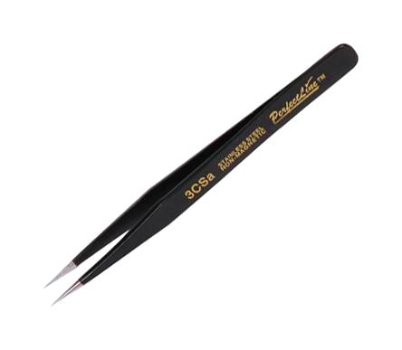 DURATOOL JS-119TW Tweezers, ESD Safe, Fine Tip, Stainless Steel