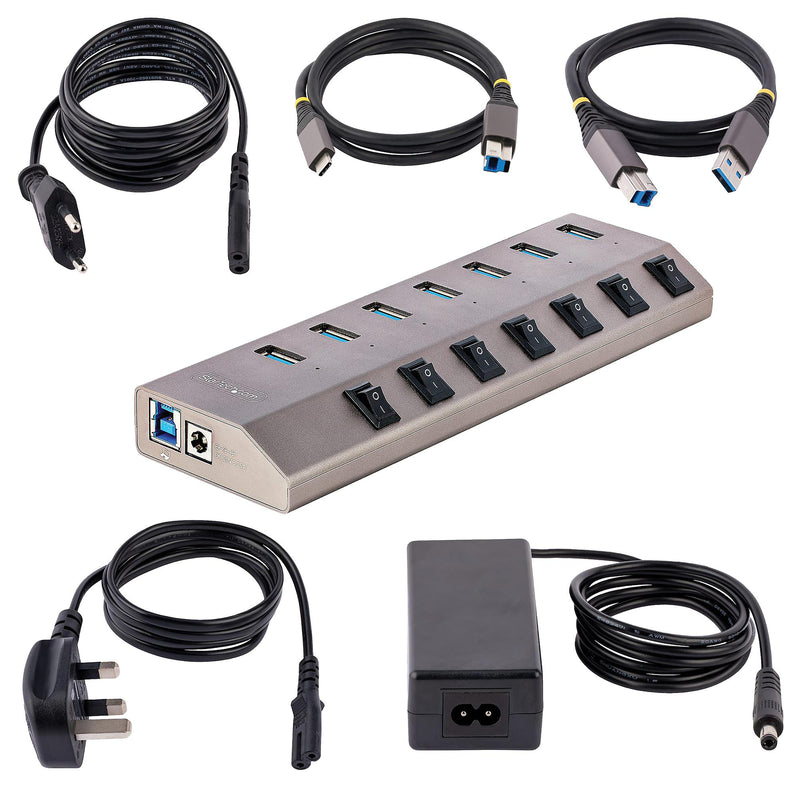 Startech 5G7AIBS-USB-HUB-EU 5G7AIBS-USB-HUB-EU Hub 7 Ports USB 3.0 5 Gbps Bus Powered With Optional Adaptor