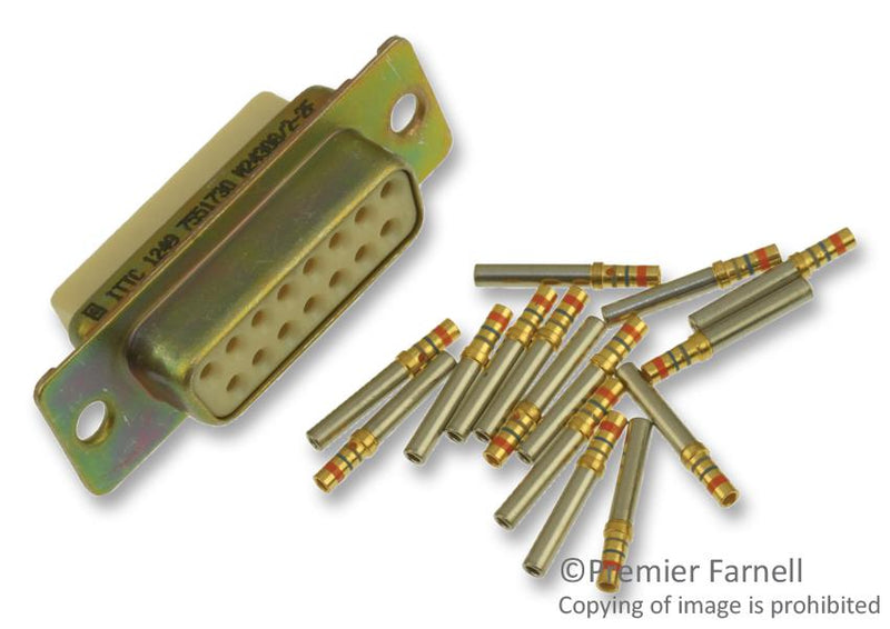 ITT CANNON M24308/2-2F. D SUB CONNECTOR, RECEPTACLE, 15 POSITION