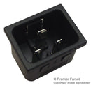 CORCOM - TE CONNECTIVITY 20ESRMC2 IEC Power Connector, IEC C20 Inlet, 20 A, 120 VAC, Quick Connect, Snap-In, Flange Mount, SR