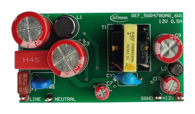 INFINEON REF5GR4780AG6W1TOBO1 Reference Design Board, ICE5GR4780AG, Isolated Flyback Converter REF5GR4780AG6W1, SP006016120