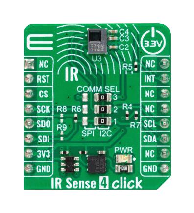 MIKROELEKTRONIKA MIKROE-5952 Add-On Board, IR Sense 4 Click, MikroE mikroBUS Compatible Development Boards