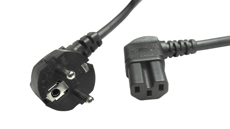 MULTICOMP PRO GW-151849 Mains Power Cord, 10/16A, 90&deg; CEE 7/7 Plug to 90&deg; IEC 60320-1 C15, 3 m, 250 V, Black