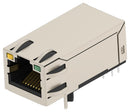 TE CONNECTIVITY 2489117-2 Modular Connector, GY/G LED, RJ45 Jack, 1 x 1 (Port), 8P8C, Cat5, Through Hole Mount