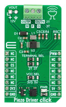 MIKROELEKTRONIKA MIKROE-5896 Add-On Board, Piezo Driver Click, PAM8906, Piezoelectric Sounder Driver, PWM, 3.3V/5V in