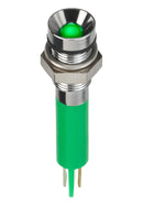 APEM Q6R1CXXG12E LED Panel Mount Indicator, Green, 12 VDC, 6 mm, 20 mA, 40 mcd, IP67