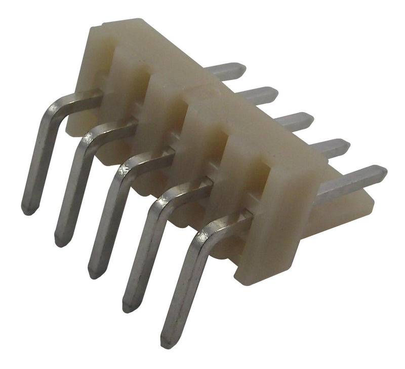 BULGIN LIMITED 14192 Pin Header, Right Angle, Wire-to-Board, 2.54 mm, 1 Rows, 5 Contacts, Through Hole Right Angle