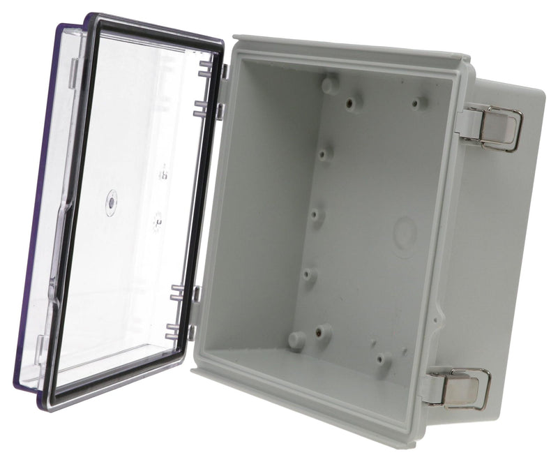 BUD INDUSTRIES PTQ-11043-C ENCLOSURE, PC/GFR, GRAY/CLEAR