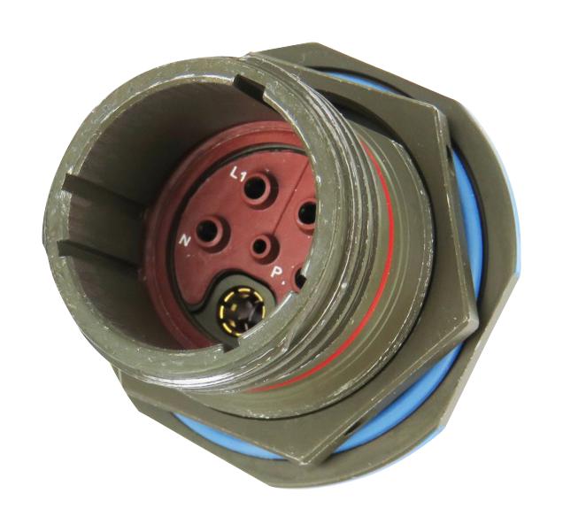 AMPHENOL SOCAPEX TV07RW25E6PA Circular Connector, TV Series, MIL-DTL-38999 Series III, Jam Nut Receptacle, 6 Contacts