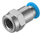 FESTO QSF-1/8-6-B Pneumatic Fitting, Push-In Fitting, G1/8, 14 bar, 6 mm, Brass, QSF