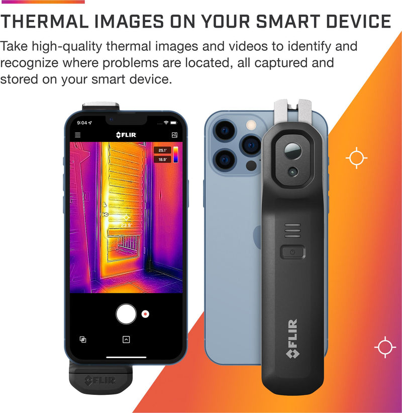 FLIR FLIR ONE&reg; EDGE Thermal Imager, -20 &deg;C, 400 &deg;C, 160 x 120, 0.07 K, 54&deg; x 42&deg;, 30 cm