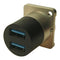 MULTICOMP PRO MP-CP30087 USB Adapter, Metal, USB Type A Receptacle, USB Type A Receptacle, USB 3.0, MCP Dual USB Feedthrough