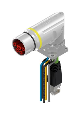 AMPHENOL CONEC 58-22018 Circular Cable Assembly, 5P+4S, Circular Receptacle to RJ45 Plug, 9 Ways, 3.3 ft, 1 m