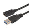 L-COM CAU31CFA-3M USB Cable, Type A Plug to Type C Receptacle, 3 m, 9.8 ft, USB 3.0, Black