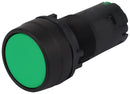 MULTICOMP PRO MPCP2B-A1E10G Industrial Pushbutton Switch, MPCP2 Series, 22.3 mm, SPST-NO, Off-On, Round Flush, Green