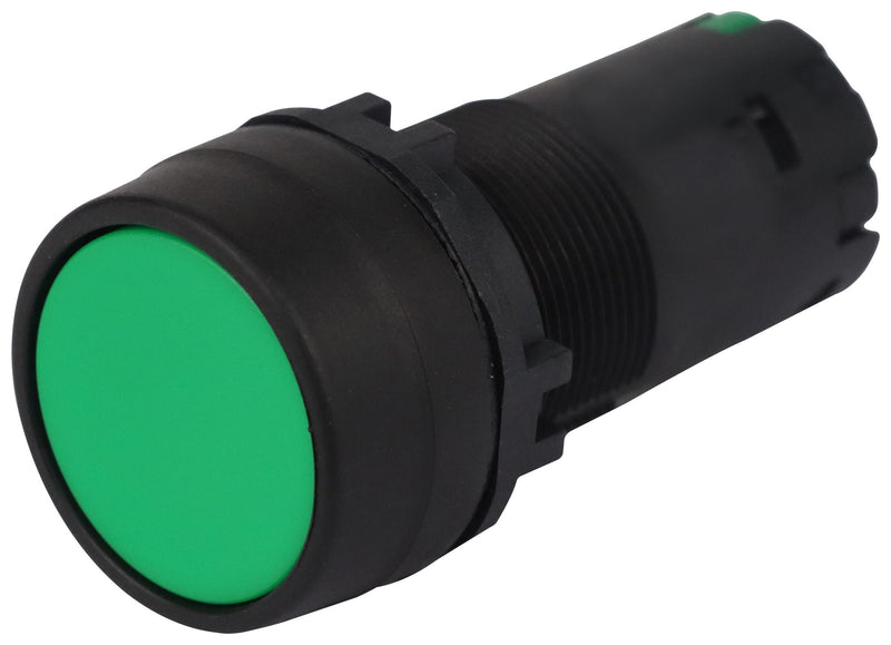 MULTICOMP PRO MPCP2B-A1E10G Industrial Pushbutton Switch, MPCP2 Series, 22.3 mm, SPST-NO, Off-On, Round Flush, Green