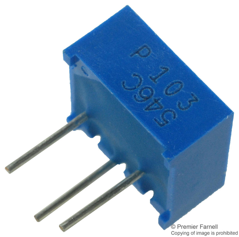 BOURNS 3386P-1-103 TRIMMER POTENTIOMETER, 10KOHM 1TURN THROUGH HOLE