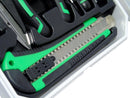MULTICOMP PRO MP013669 Tool Set, 27-Pcs of Cutter Knife, Screwdriver Handle, Bits, 3M Measuring Tape, Scissors & Pliers