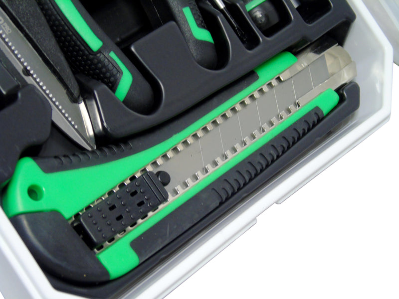 MULTICOMP PRO MP013669 Tool Set, 27-Pcs of Cutter Knife, Screwdriver Handle, Bits, 3M Measuring Tape, Scissors & Pliers