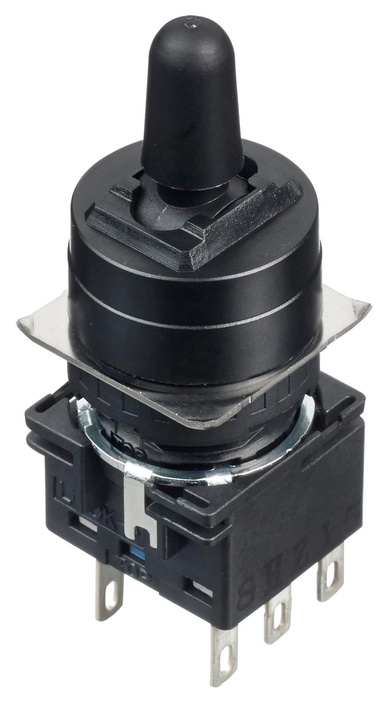 IDEC LB6T-33T6 Toggle Switch, Flush Silhouette, Momentary Spring Return, DPDT, Non Illuminated, LB, Panel Mount