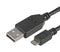 STELLAR LABS COMPUTER PLUS 83-16410 USB Cable, Type A Plug to Micro Type B Plug, 152.4 mm, 6 ", USB 2.0, Black